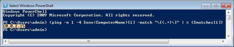 Find private IP address using Windows PowerShell