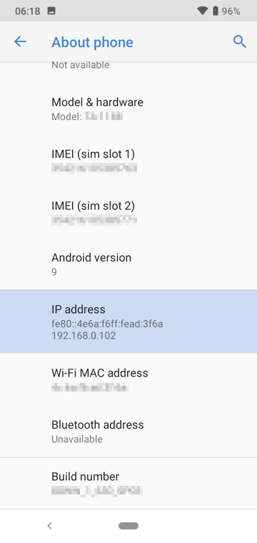Find private IP address using Android Search
